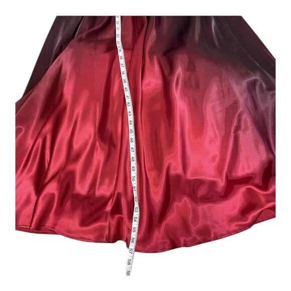 Betsy Adam Prom Dress/Gown Goth/Formal Ball Gown Split Ombre Mesh Black Red Sz 6 - Picture 10 of 10